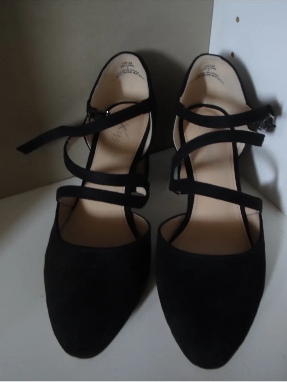 Xappeal Black Strappy Pointed-Toe Heels